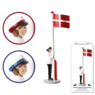 Student med Dansk Flagga Kille Blå/Röd