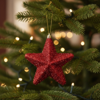Stjärna Julgranspynt Röd