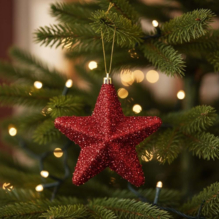 Stjärna Julgranspynt Röd