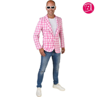 50-tal Rock'n'Roll Rutig Kavaj Ljusrosa