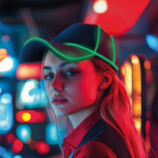 Neon LED Keps Grön