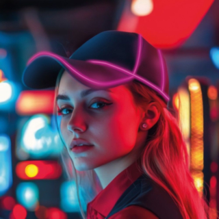 Neon LED Keps Lila