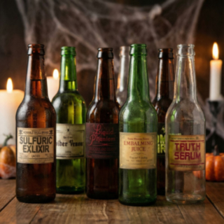 Halloween Flasketiketter