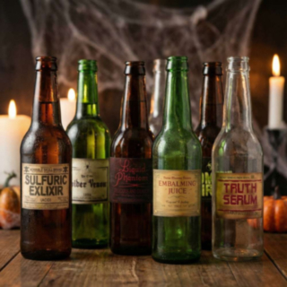 Halloween Flasketiketter
