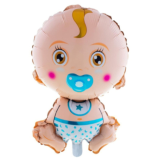 Babyfigur Folieballong Ljusblå