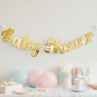 Babyshower Girlang Guld