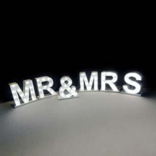 Mr & Mrs Lightbox Skylt