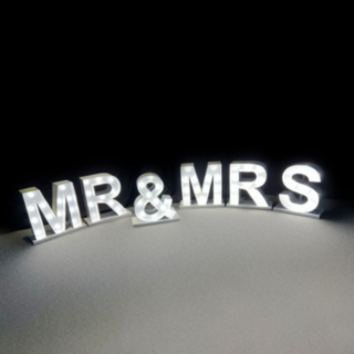 Mr & Mrs Lightbox Skylt