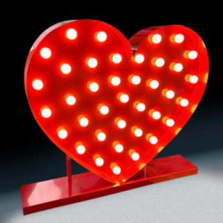 Hjärta Lightbox Skylt