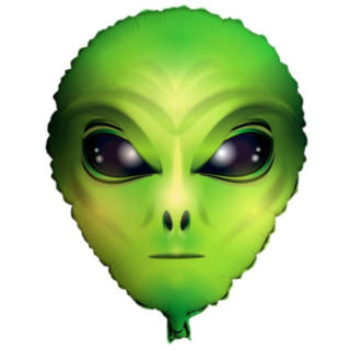 Alienhuvud Folieballong Grön