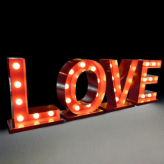 Love Lightbox Skylt Röd
