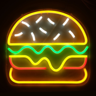 Hamburgare Neonskylt