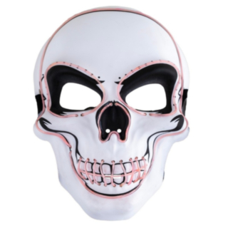 Skelett LED-mask Ljusrosa