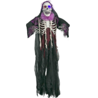 Hängande Grim Reaper Skelett Med Ljus
