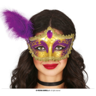 Masquerade Fjäder Ögonmask Lila