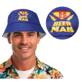 Beer Man Bucket Hat Blå