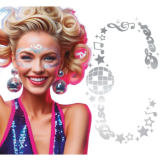 Disco Fever Ansiktssmycken Silver