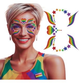 Regnbåge Glitter Ansiktssmycken