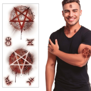 Satanistiska Falska Tatueringar