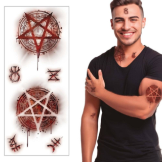 Satanistiska Falska Tatueringar