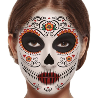 Day Of The Dead Falska Ansiktstatueringar