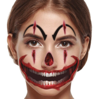 Killer Clown Falska Ansiktstatueringar