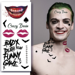 Joker Falska Ansiktstatueringar