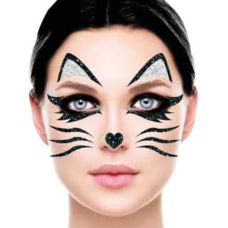 Glitter Katt Ansiktssmycke