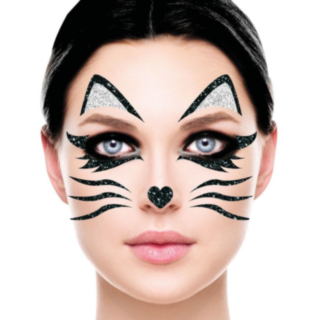 Glitter Katt Ansiktssmycke