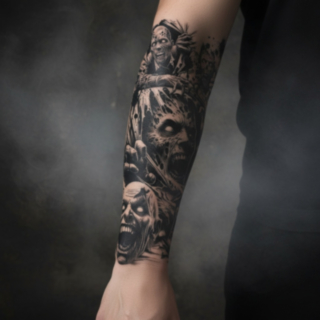 Zombiearm Falska Tatueringar