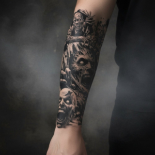 Zombiearm Falska Tatueringar