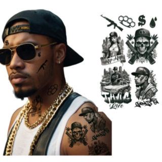 Gangsta Biker Falska Tatueringar