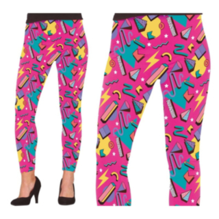 80-tal Geometri Leggings Rosa