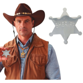 Metall Sheriffstjärna Silver