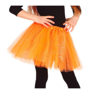 Glittrande Tyllkjol Barn Orange