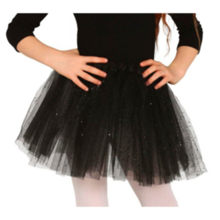 Glittrande Tyllkjol Barn Svart