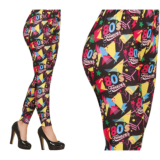 80-tal Geometri Leggings Svart
