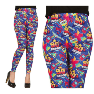 90-tal Retro Leggings Blå