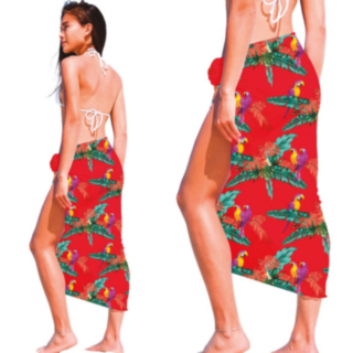 Hawaii Papegoja Kjol Röd