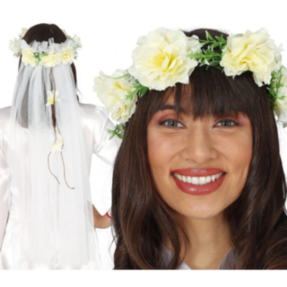 Brudslöja Blomsterkrans Hårband