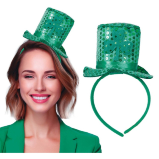 Leprechaun Minihatt Hårband Grön