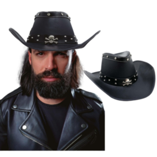 Dödskalle Cowboyhatt Svart