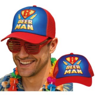 Beer Man Keps Röd/Blå