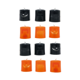 Halloweenljus Orange/Svart