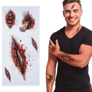 Öppna Sår Falska Tatueringar