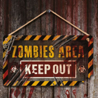Zombie Area Träskylt