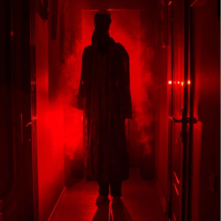 Röd Halloweenlampa