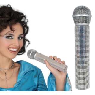 Glittermikrofon Silver