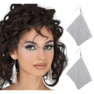 Disco Mesh Örhängen Silver