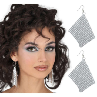 Disco Mesh Örhängen Silver